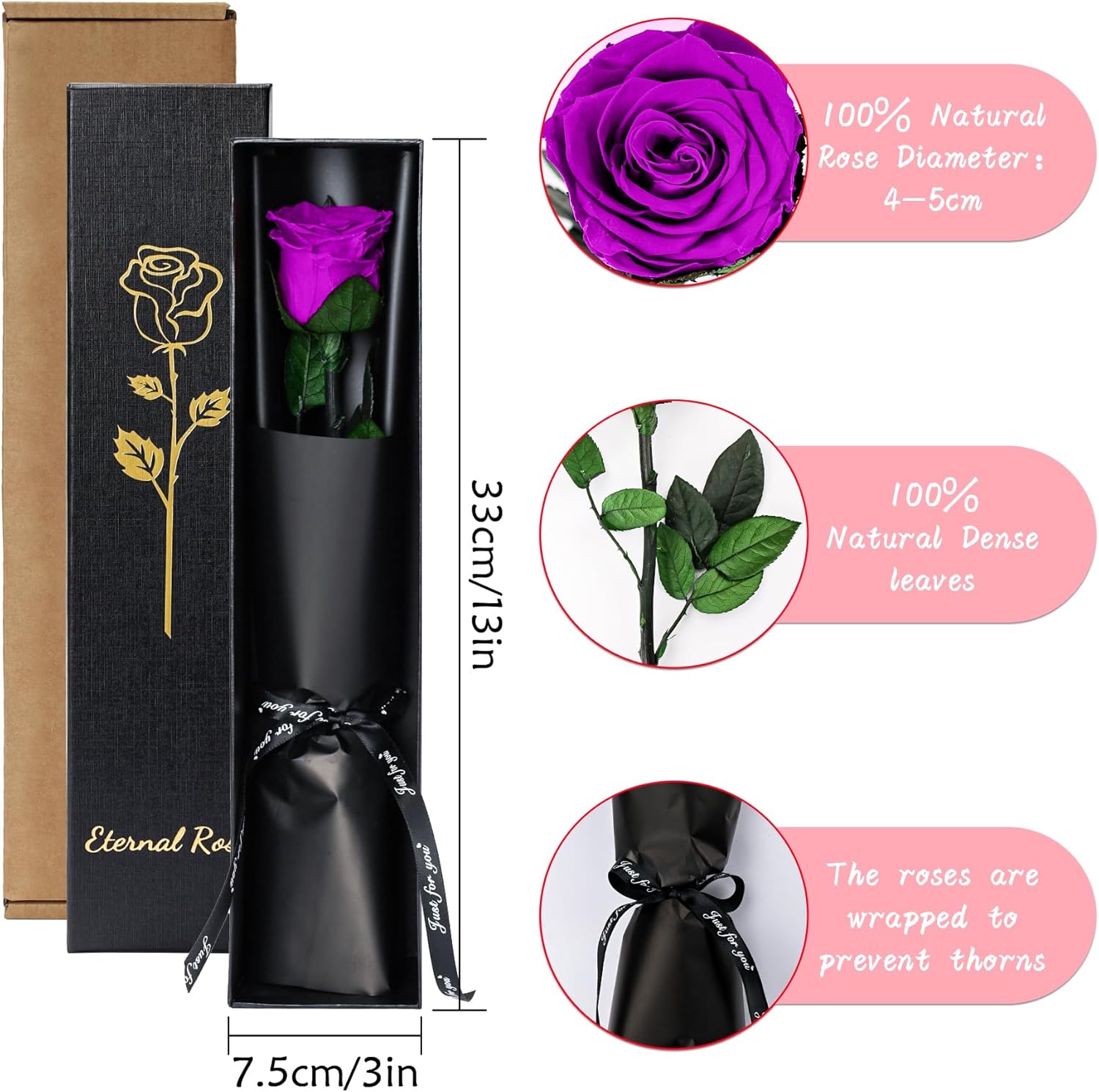 Thumbnail 2 de Infinity Rose in Geschenkbox Lila
