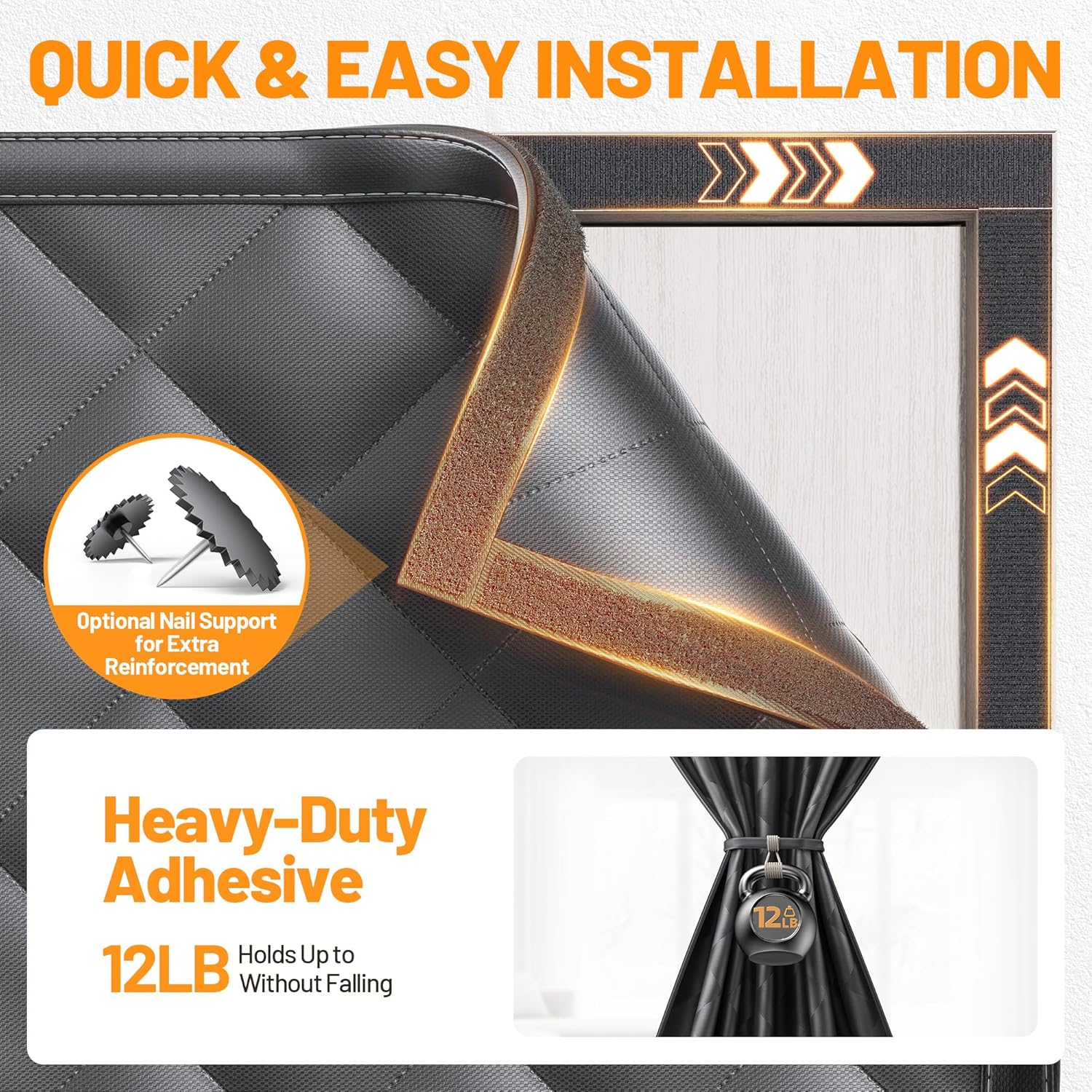 Thumbnail 3 de Magnetic insulated door curtain, 30 x 80 inches