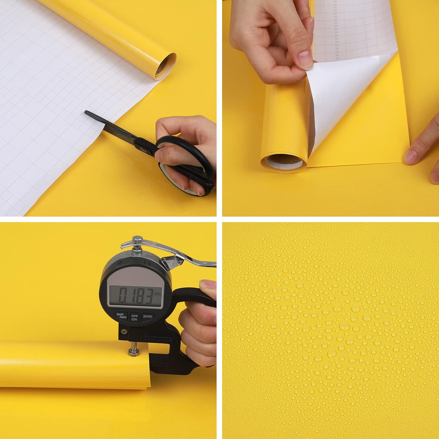 Thumbnail 1 de Hode Papier adhésif pour meuble jaune brillant 40 x 300 cm (papier peint adhésif)