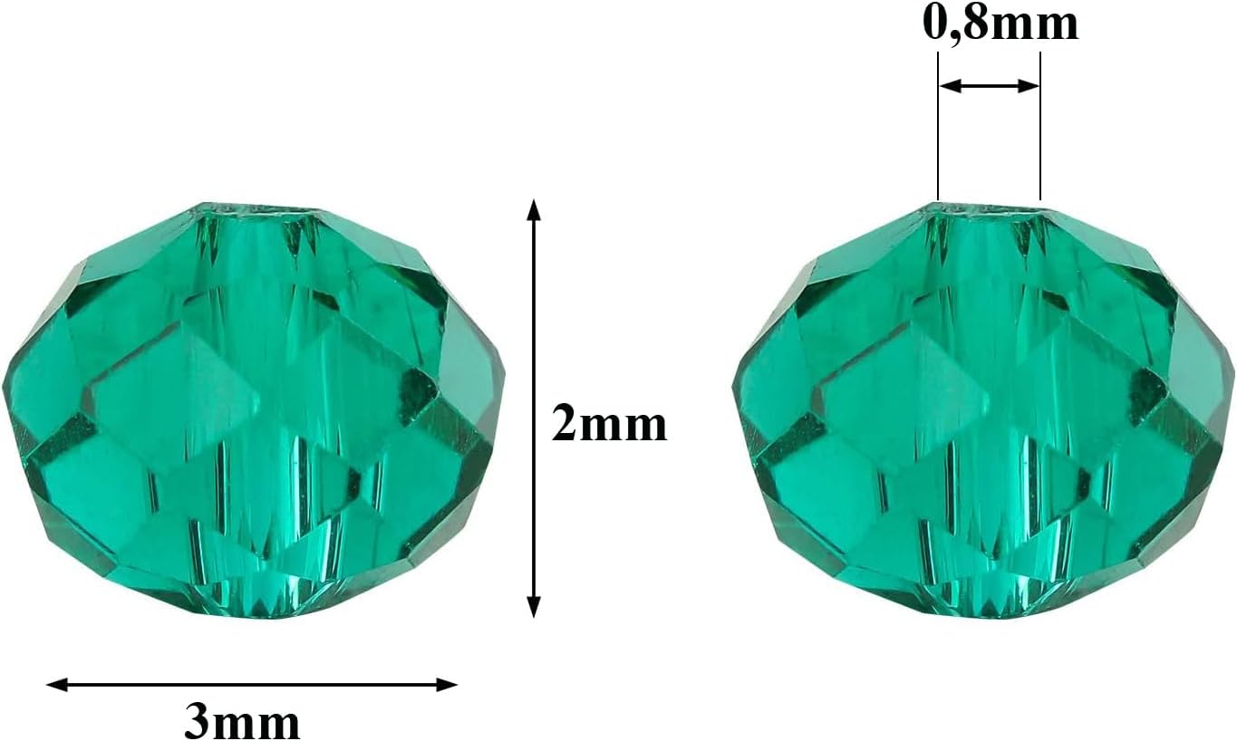 Thumbnail 2 de Tschechische böhmische Kristallperlen (Rondelle) 3 x 2 mm, opak dunkel lila – 1 Strang mit 160 Stk