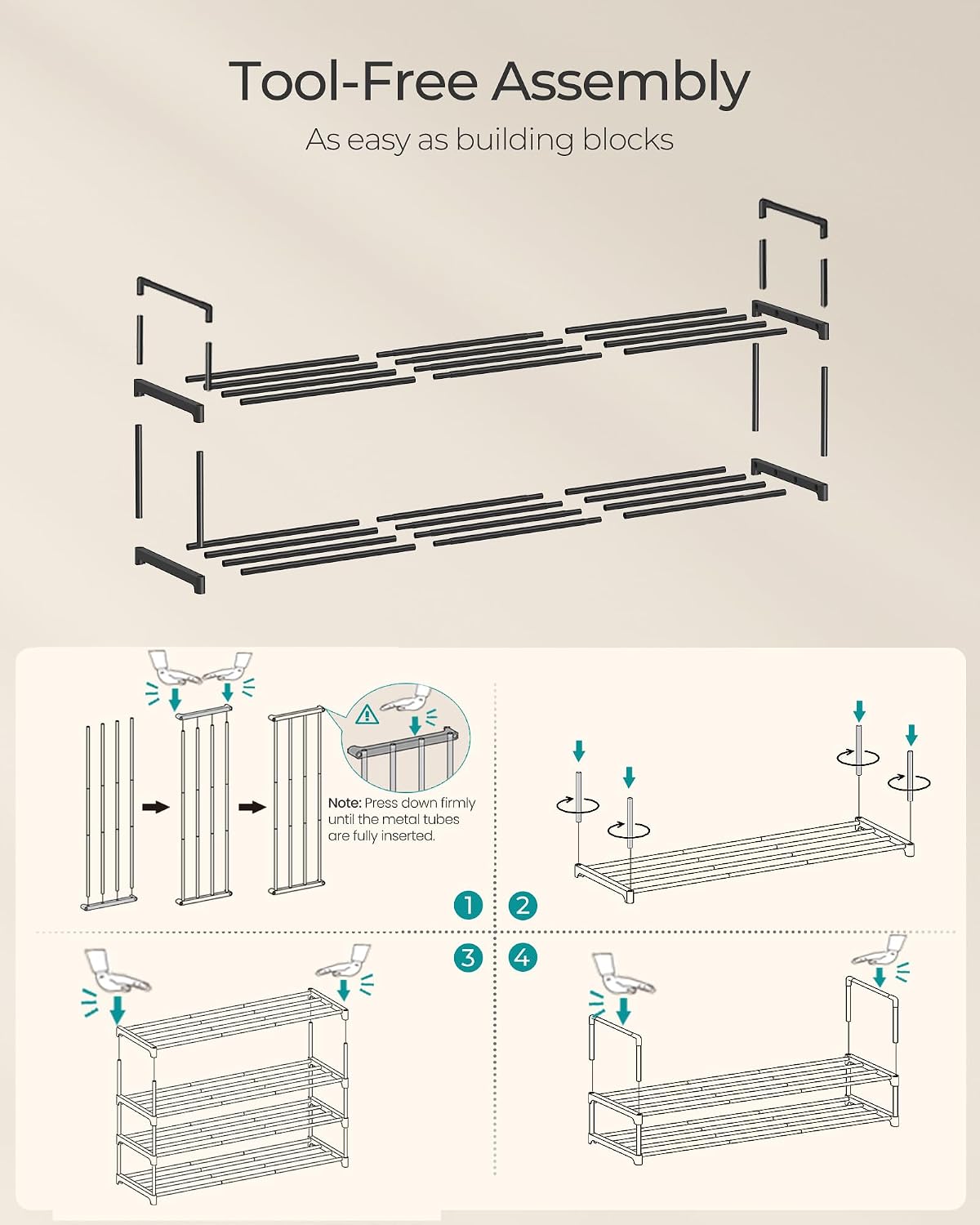 Thumbnail 6 de SONGMICS 2-Tier shoe rack 30 x 116 cm