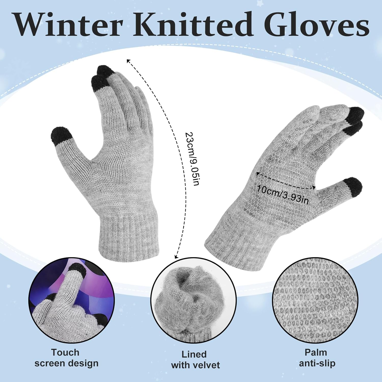 Thumbnail 4 de GSrenyu Knitted Hat Scarf and Gloves Set 4‑piece