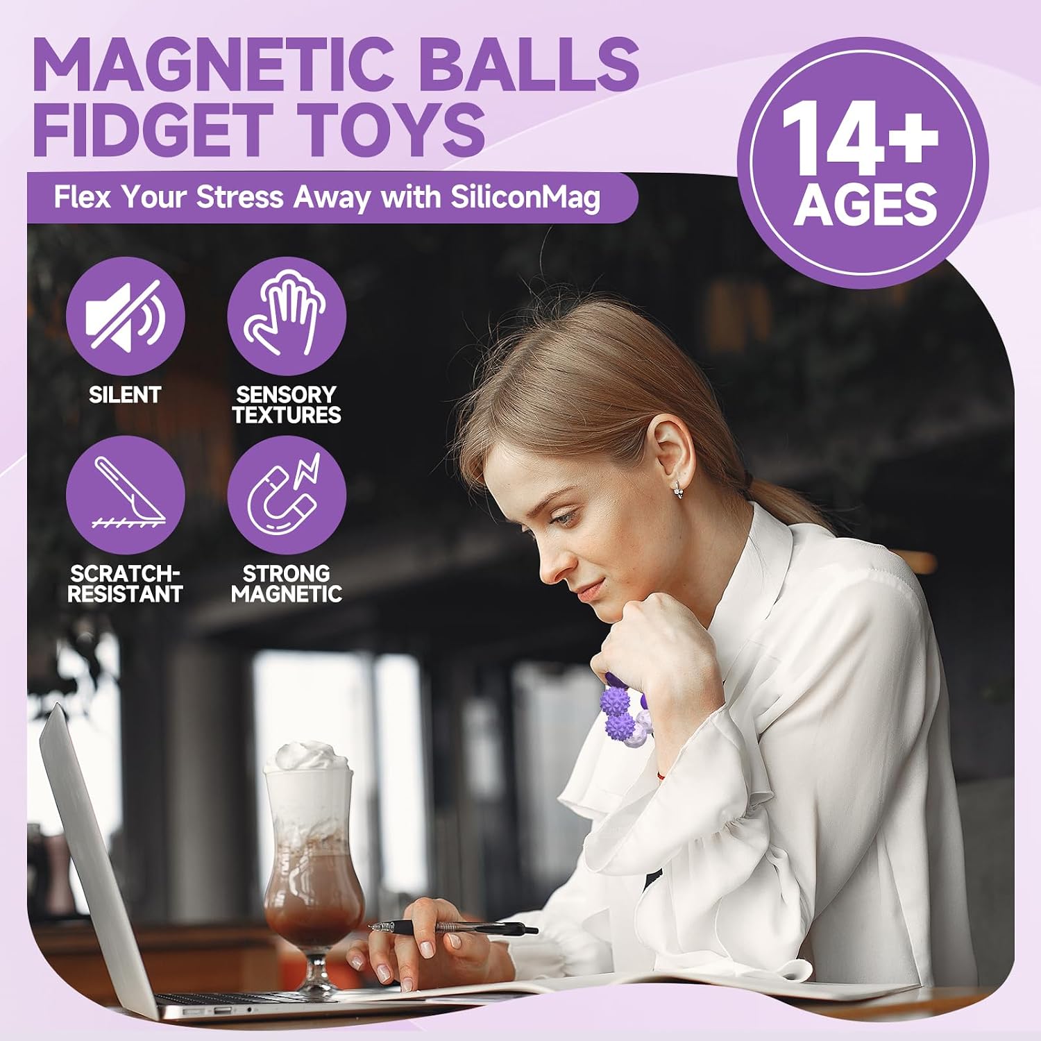 Thumbnail 1 de Magnetic Fidget Balls for Adults & Teens – Quiet Desk Toy for Focus and Anxiety Relief