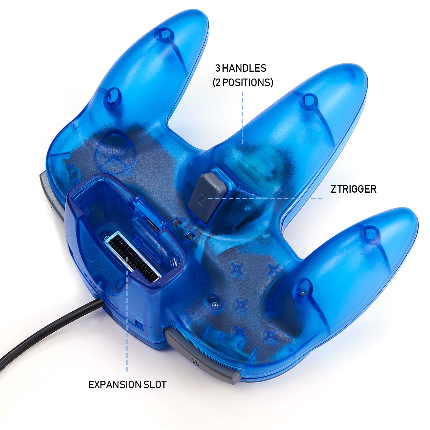 Detalle de miadore Retro 64-Bit N64 Controller (kabelgebunden, klares Blau) – Gamepad für N64 & N64-Spiele