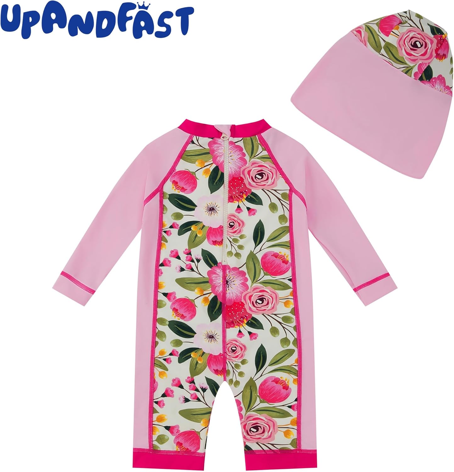 Detalle de Maillot 1 pièce bébé Fille avec Fermeture éclair et Chapeau inclus - UPF 50+