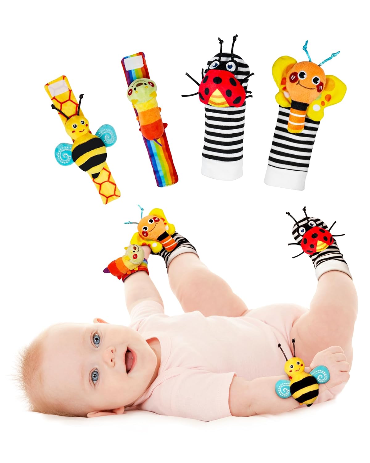 Detalle de Infinno Handgelenk Rasselsocken & Fußfinder Babyspielzeug