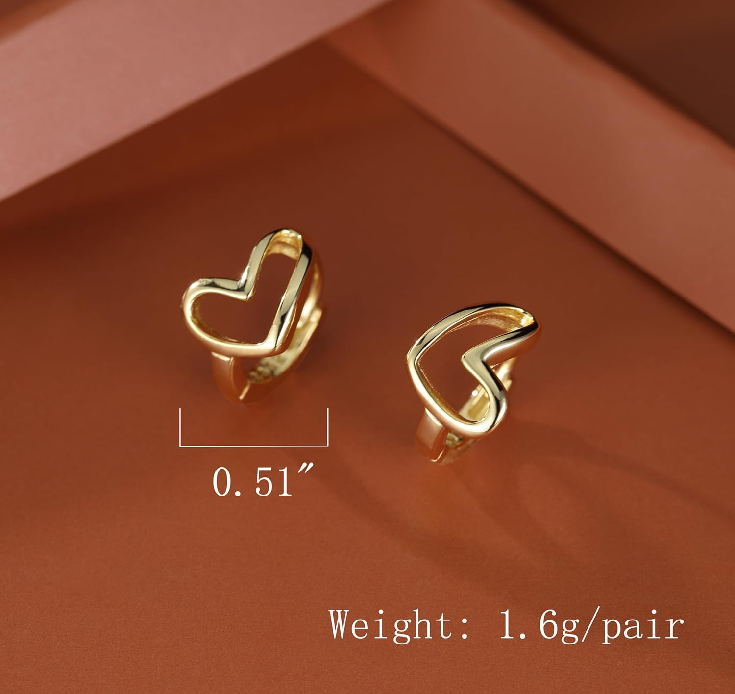 Detalle de Reffeer 925 Sterling Silver Heart Hoop Earrings