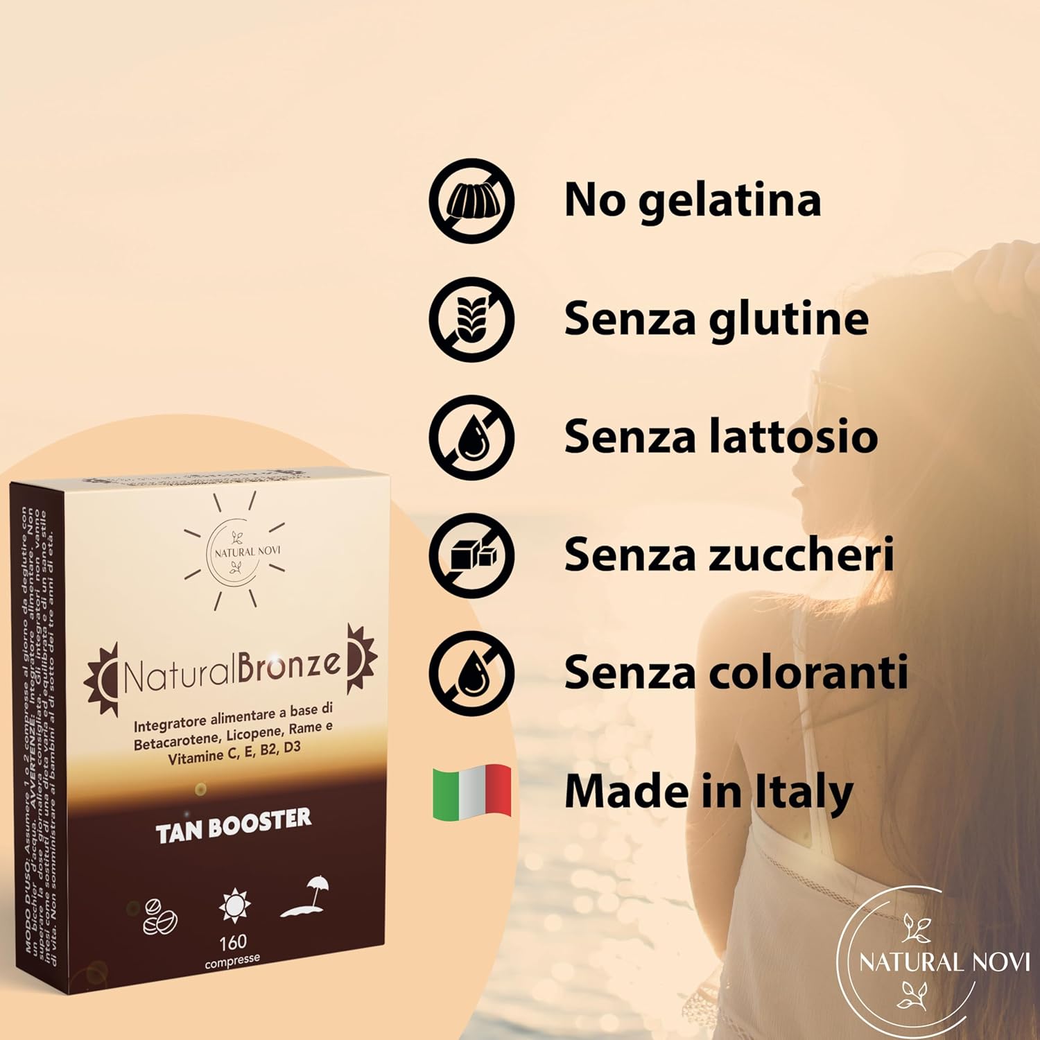 Detalle 2 de NaturalBronze Integratore Abbronzatura – 160 compresse