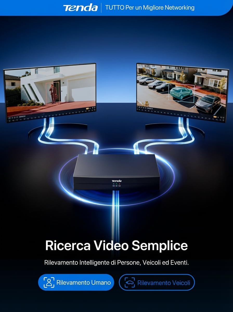Thumbnail 6 de Tenda TN3108-8P NVR 4K 8CH PoE con registrazione H.265+, trasmissione 250 m e app di controllo remoto