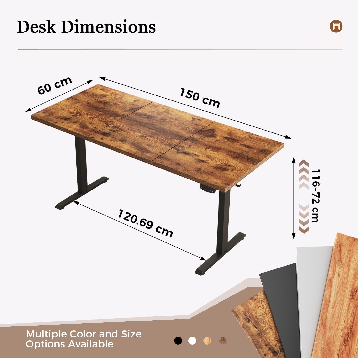 Thumbnail 1 de Klicelor Height-Adjustable Desk: Electric Sit-Stand 150 x 60 cm with 2 Memory Functions