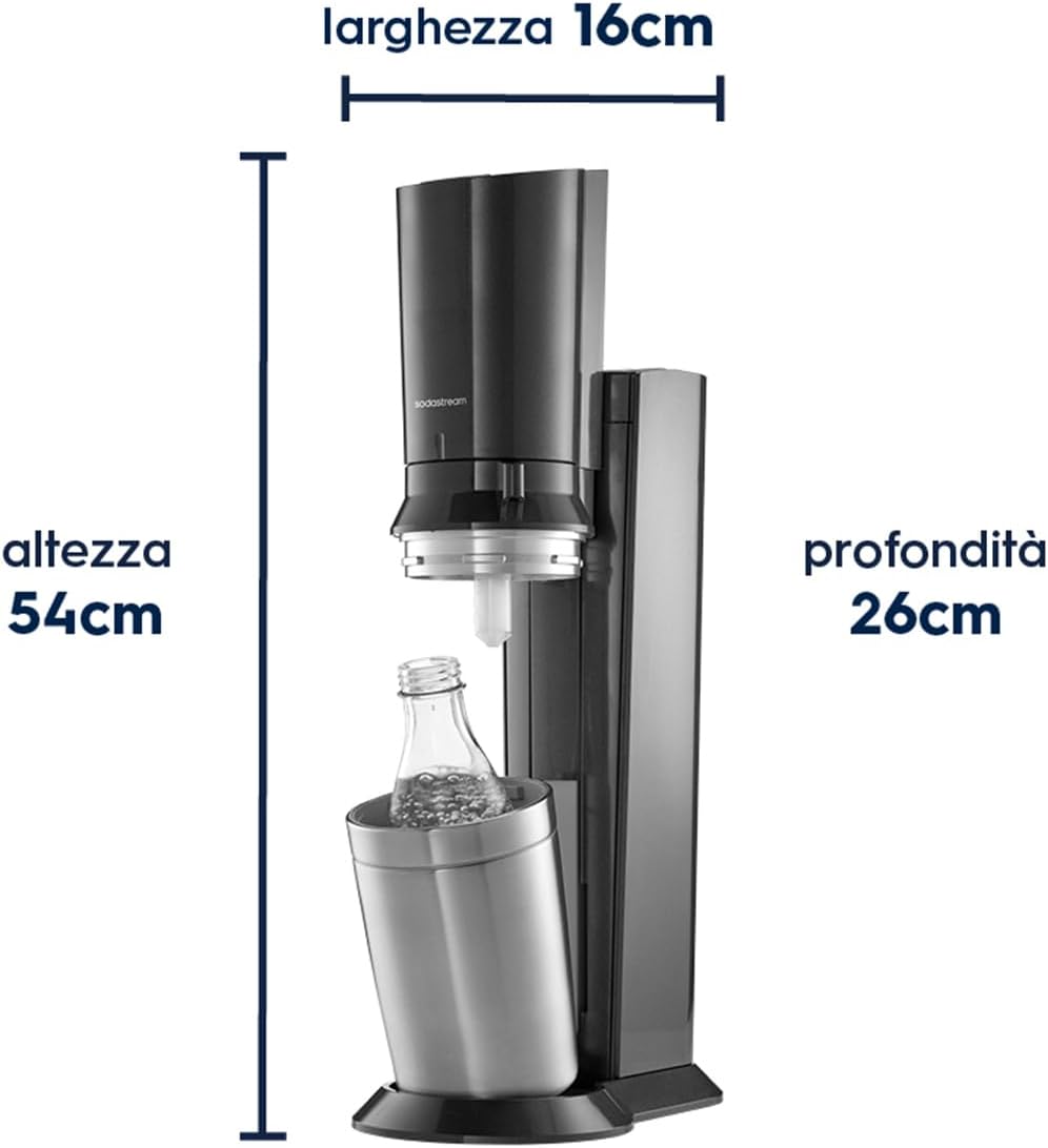 Thumbnail 1 de SodaStream Crystal – Gasatore d’acqua a casa con Quick Connect, kit completo (CO₂ 60 L) e 2 bottiglie in vetro da 0,7 L