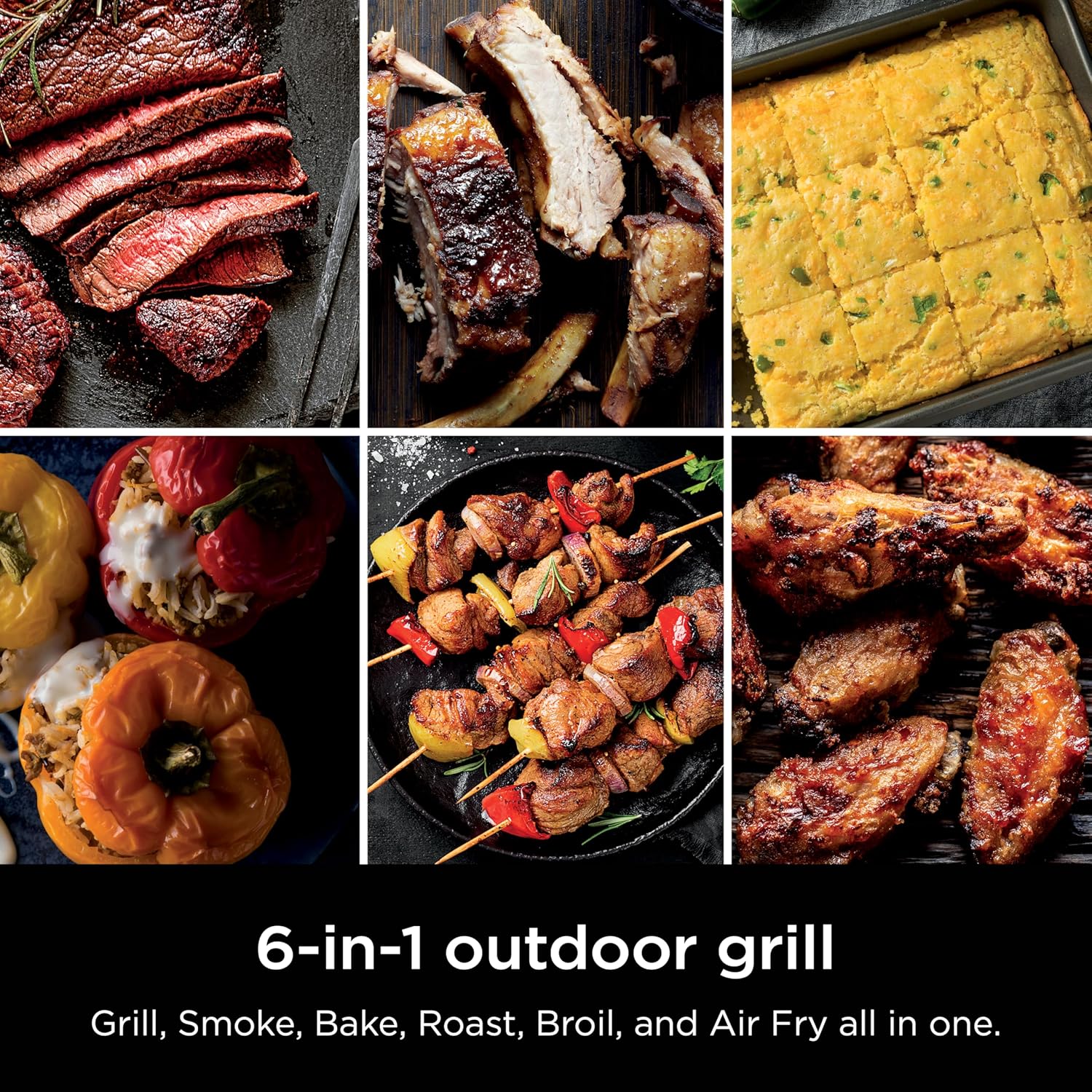 Detalle 1 de Ninja OG321C Woodfire Outdoor Grill & Smoker, 6-in-1 with Air Fry