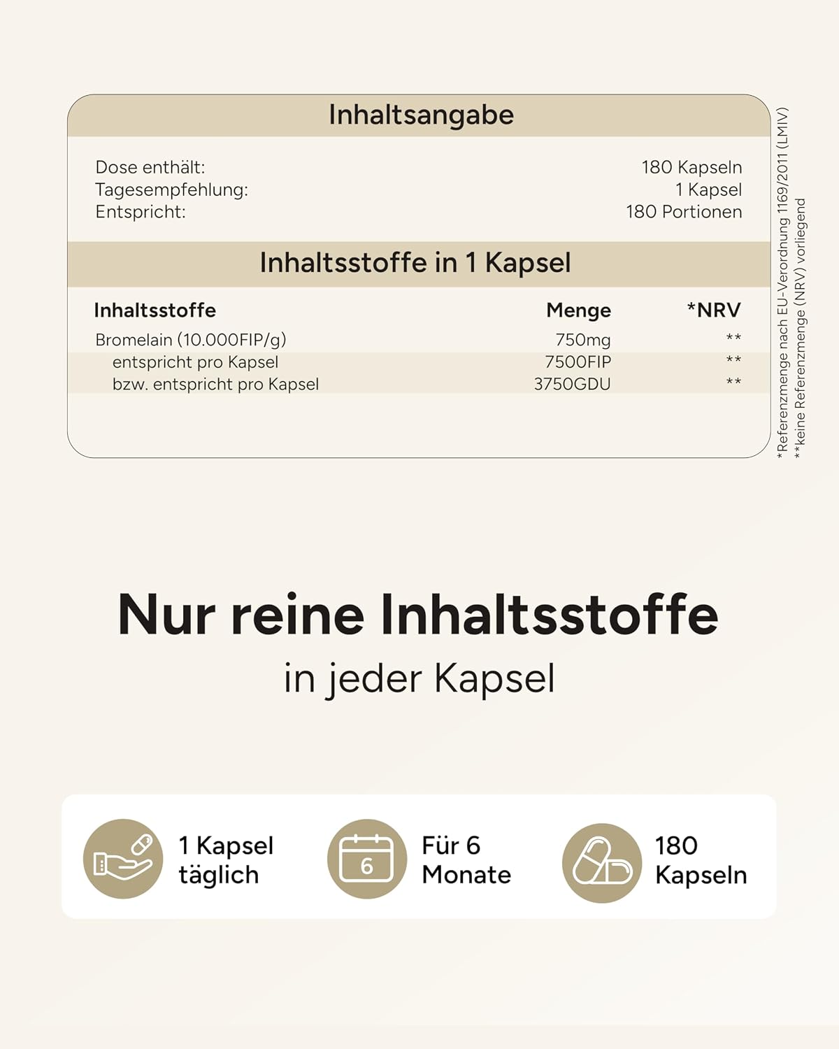 Thumbnail 4 de 180 Bromelain Kapseln 7500 FIP/Kapsel - Enzymaktivität 10.000 FIP/g