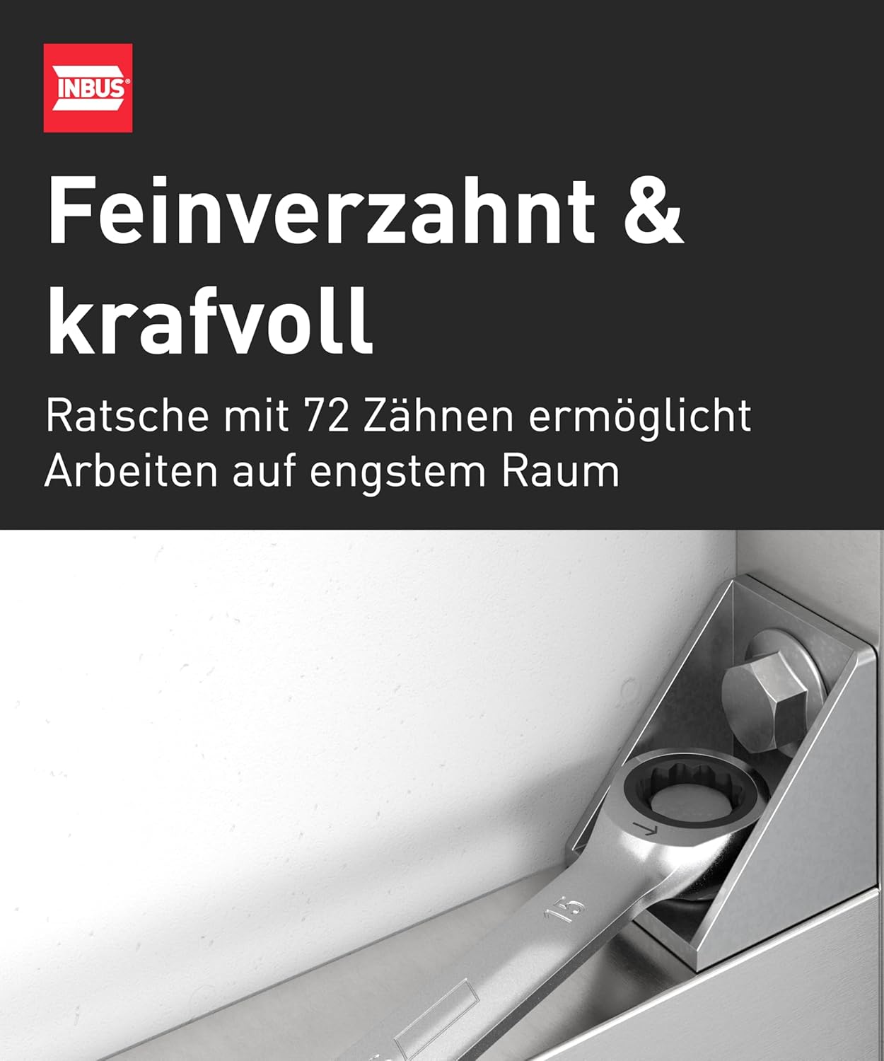 Thumbnail 2 de INBUS 74377 Maul-Ringratschenschlüssel 7 bis 19 mm