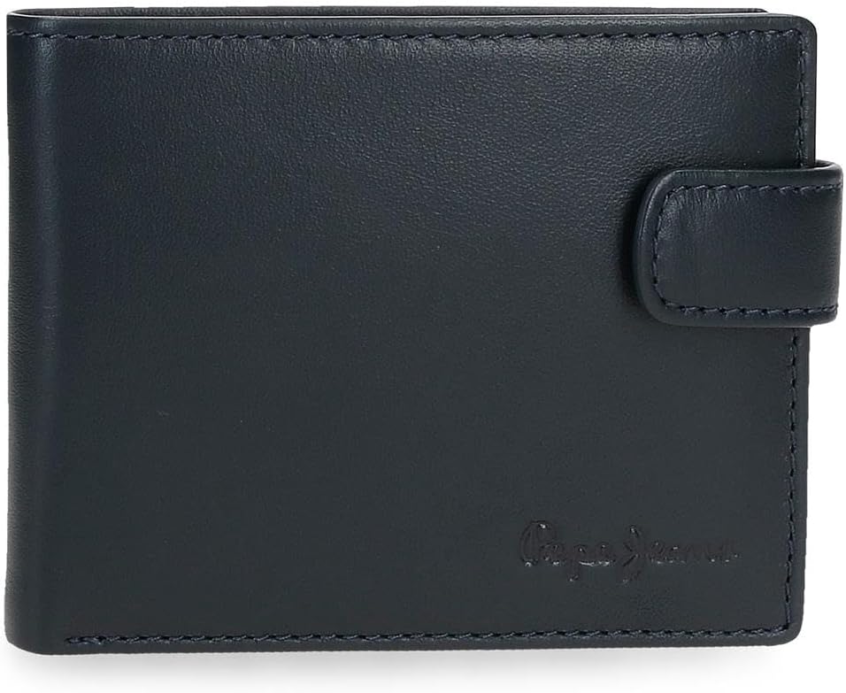 Detalle de Pepe Jeans Luton Portefeuille Horizontal avec Fermeture à clic – cuir et RFID, 11 x 8,5 cm