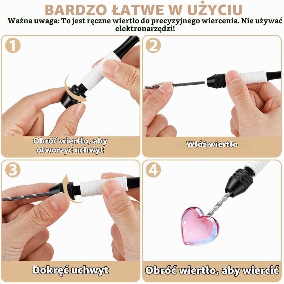 Detalle de OSDUE P2-SZTZTM260429-FBA – ręczna wiertarka precyzyjna z 25 wiertłami HSS