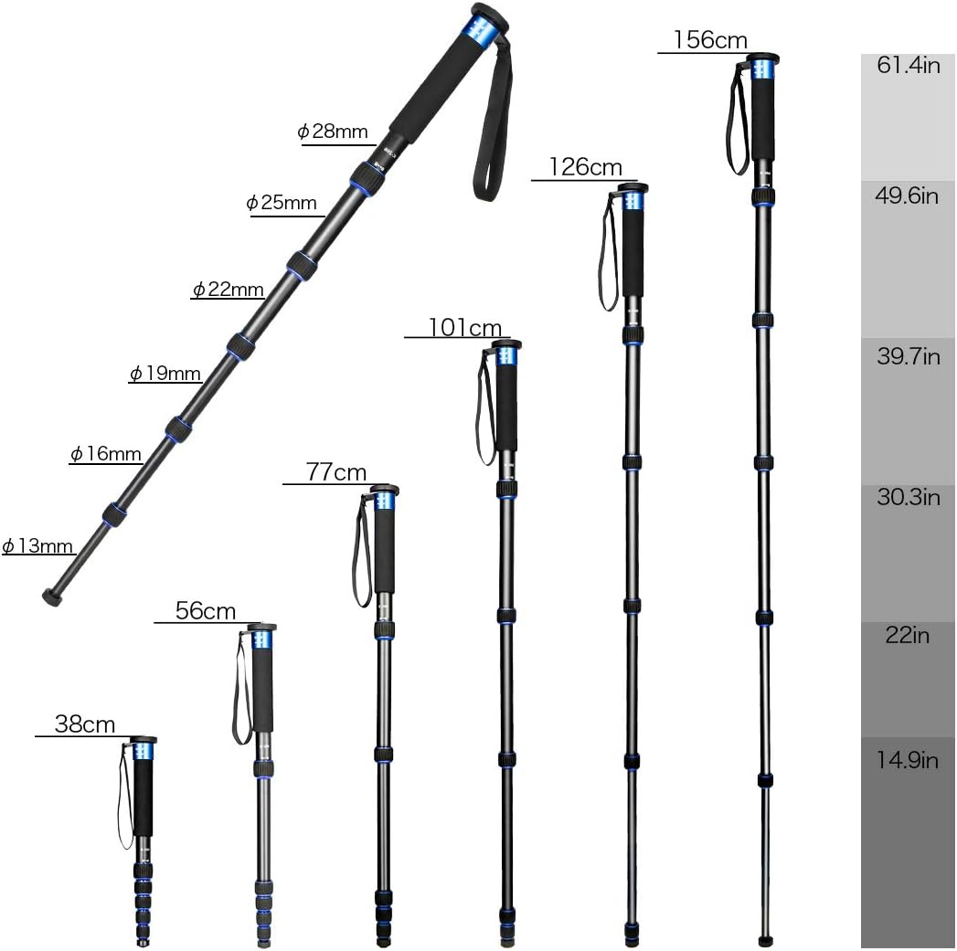 Thumbnail 2 de Koolehaoda K-266 Monopod: Compact, Lightweight 6‑Section Aluminium Unipod for 10kg Loads