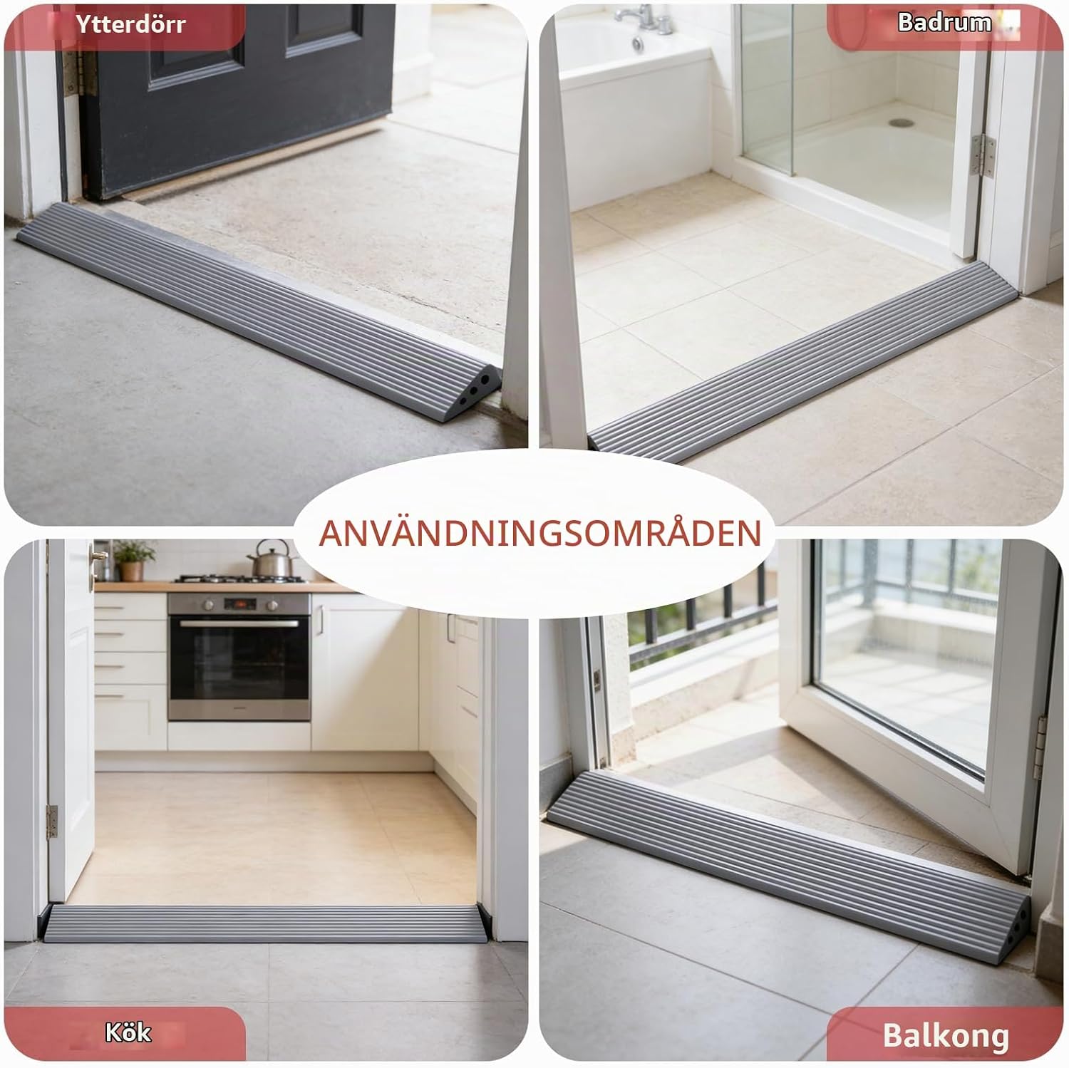 Thumbnail 6 de RICKMASK tröskelramp i TPE, 100 × 6 × 2 cm med självhäftande baksida