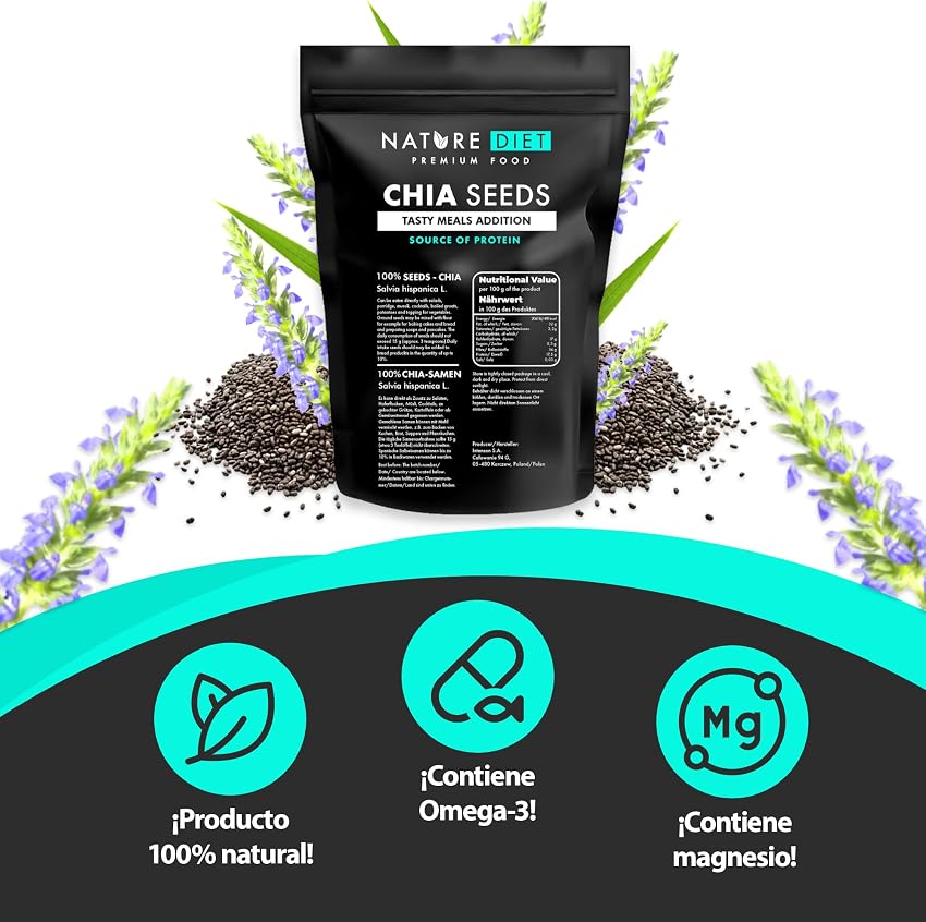 Detalle de Nature Diet Semillas de chía 2x1000 g 🥗