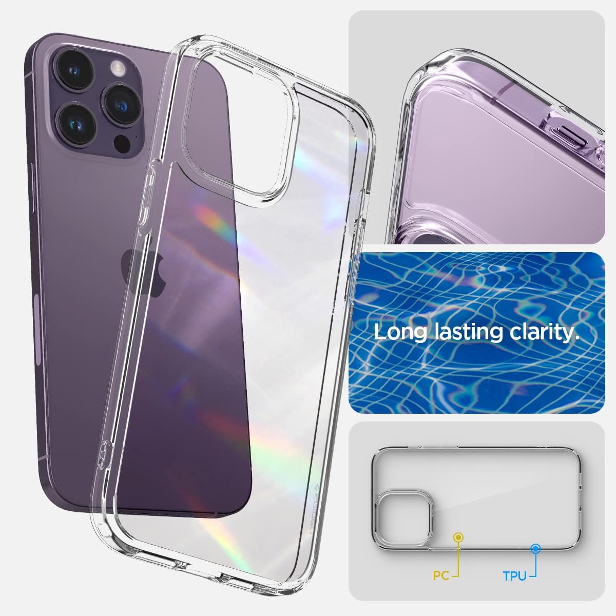 Detalle 2 de Spigen Ultra Hybrid pour iPhone 14 Pro Max – coque transparente anti-jaunissement