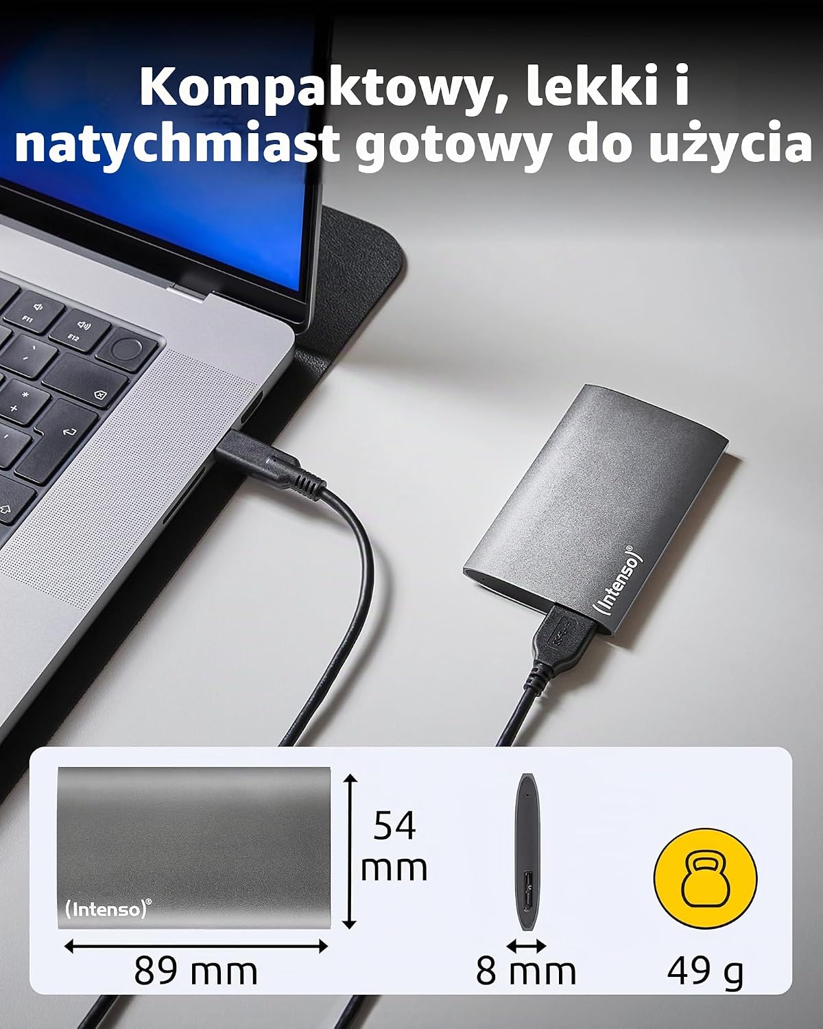 Detalle 1 de Intenso Premium – zewnętrzny SSD 512 GB, USB 3.0, aluminiowa obudowa
