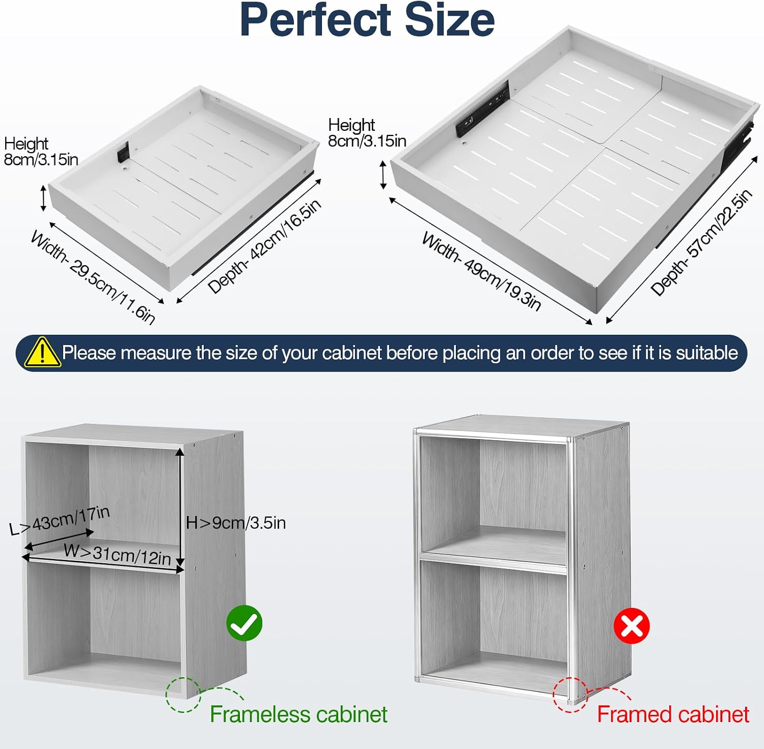 Detalle de Pull-out cabinet organizer, carbon steel