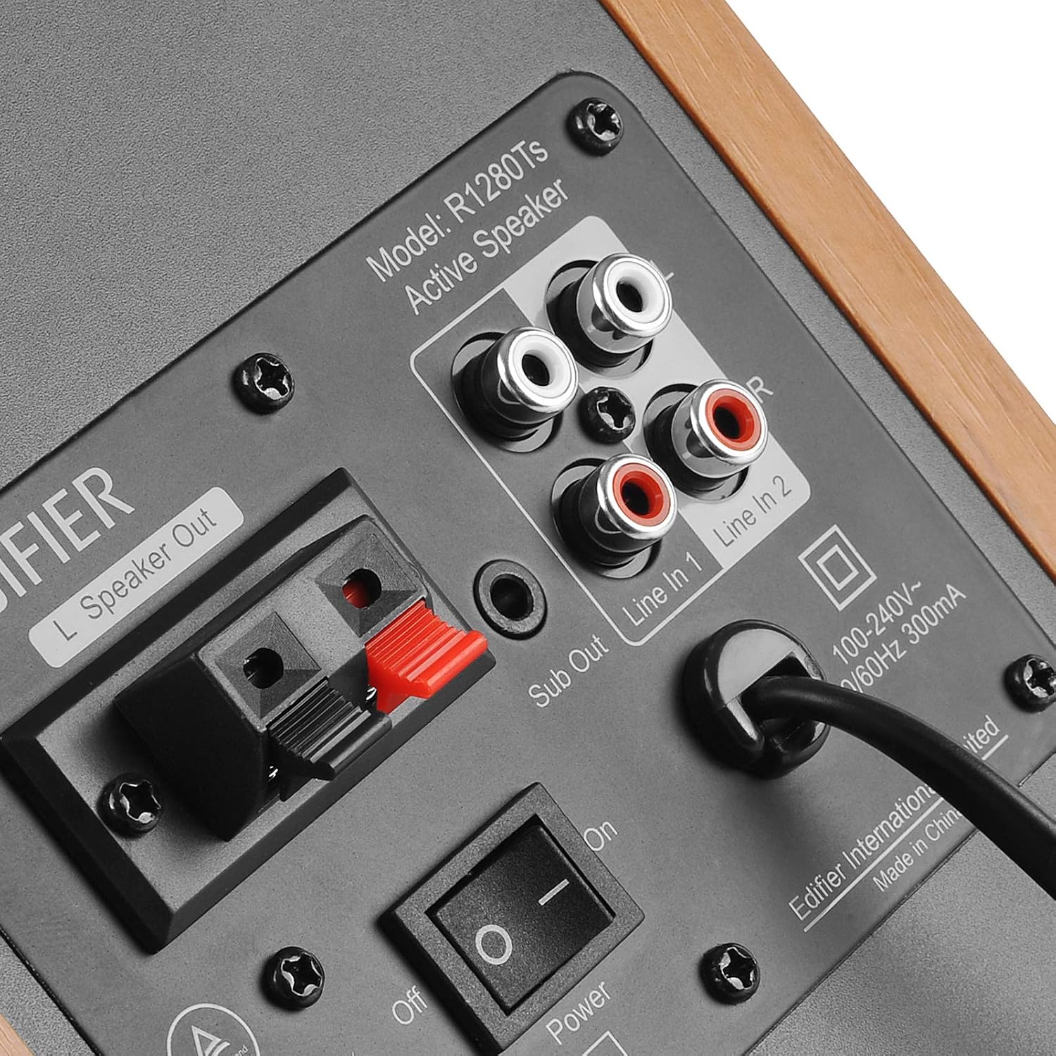 Detalle de Edifier R1280TS Powered Bookshelf Speakers, 42W RMS, Subwoofer Output