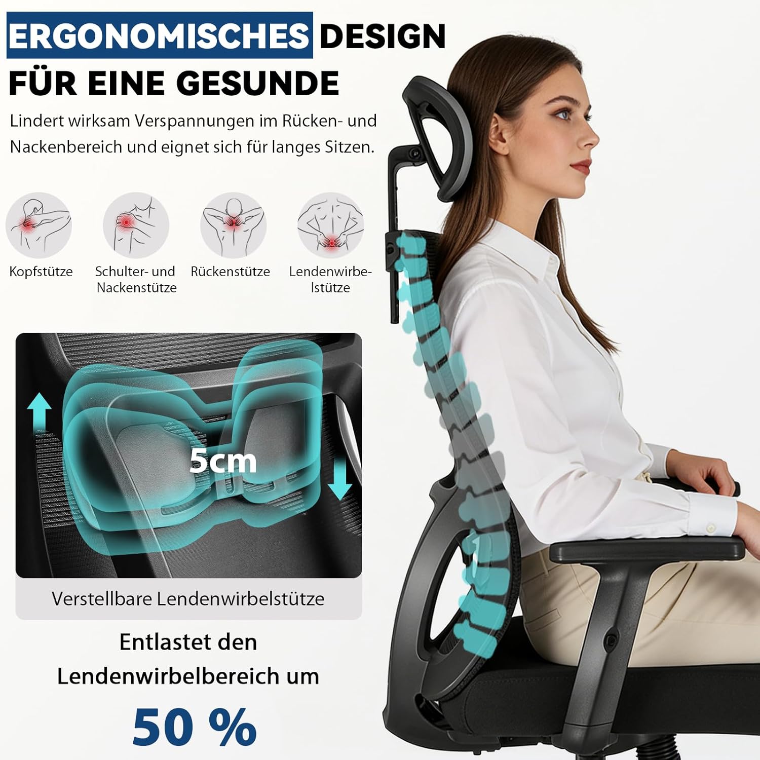 Thumbnail 3 de Durrafy Ergonomischer Bürostuhl