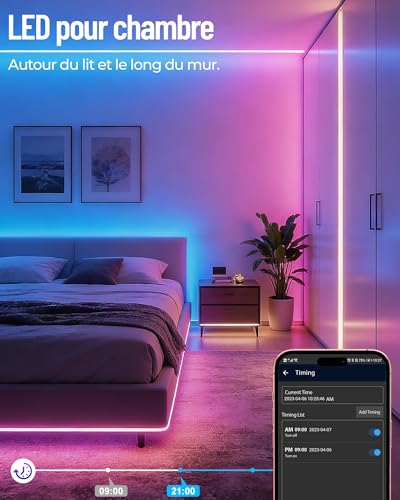 Detalle de Beaeet Ruban LED 5m 24V RGB avec Télécommande et App Bluetooth — Bande LED intérieure 5050