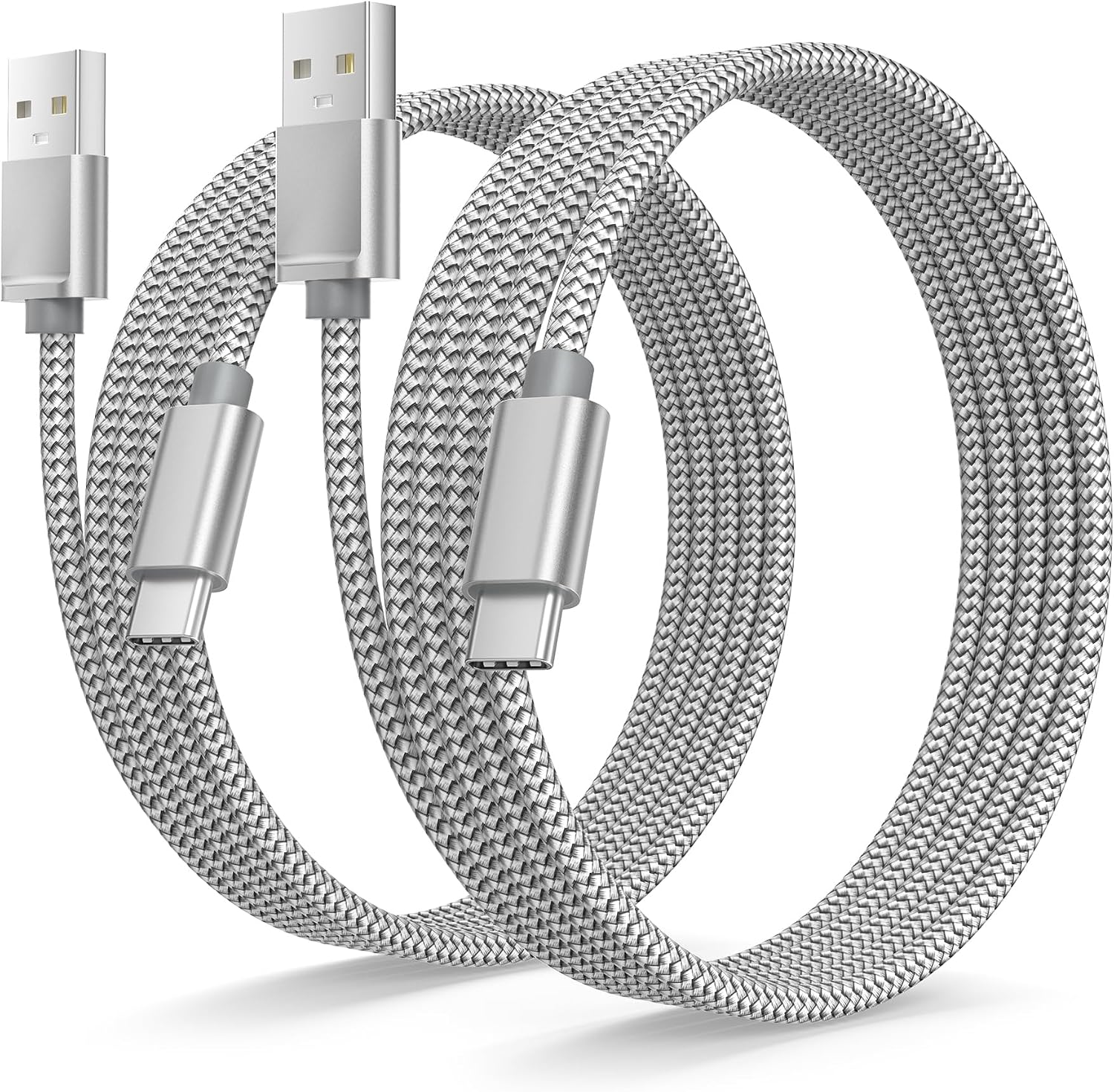 Detalle de Basesailor NLUSBATOCC USB-A to USB-C Cable 2-Pack, 6.6 ft Braided