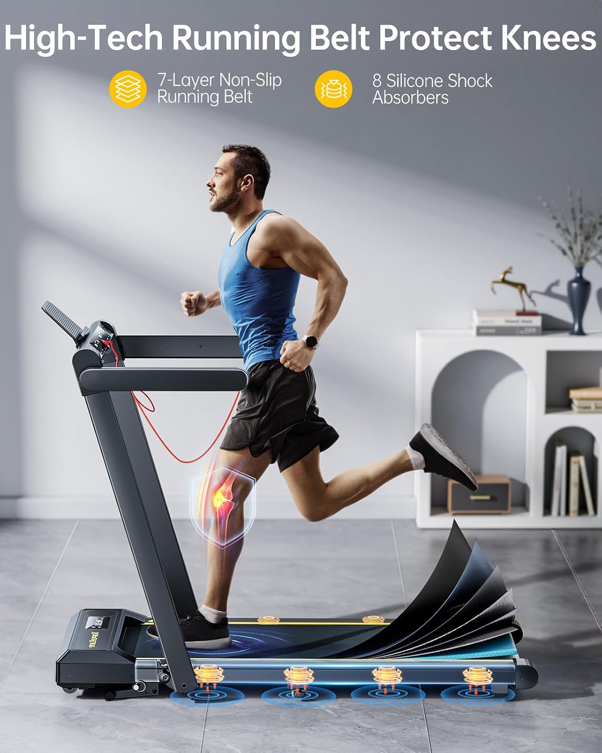 Detalle 1 de TOPUTURE TP5 4-in-1 Folding Treadmill with 12% Incline and Bluetooth