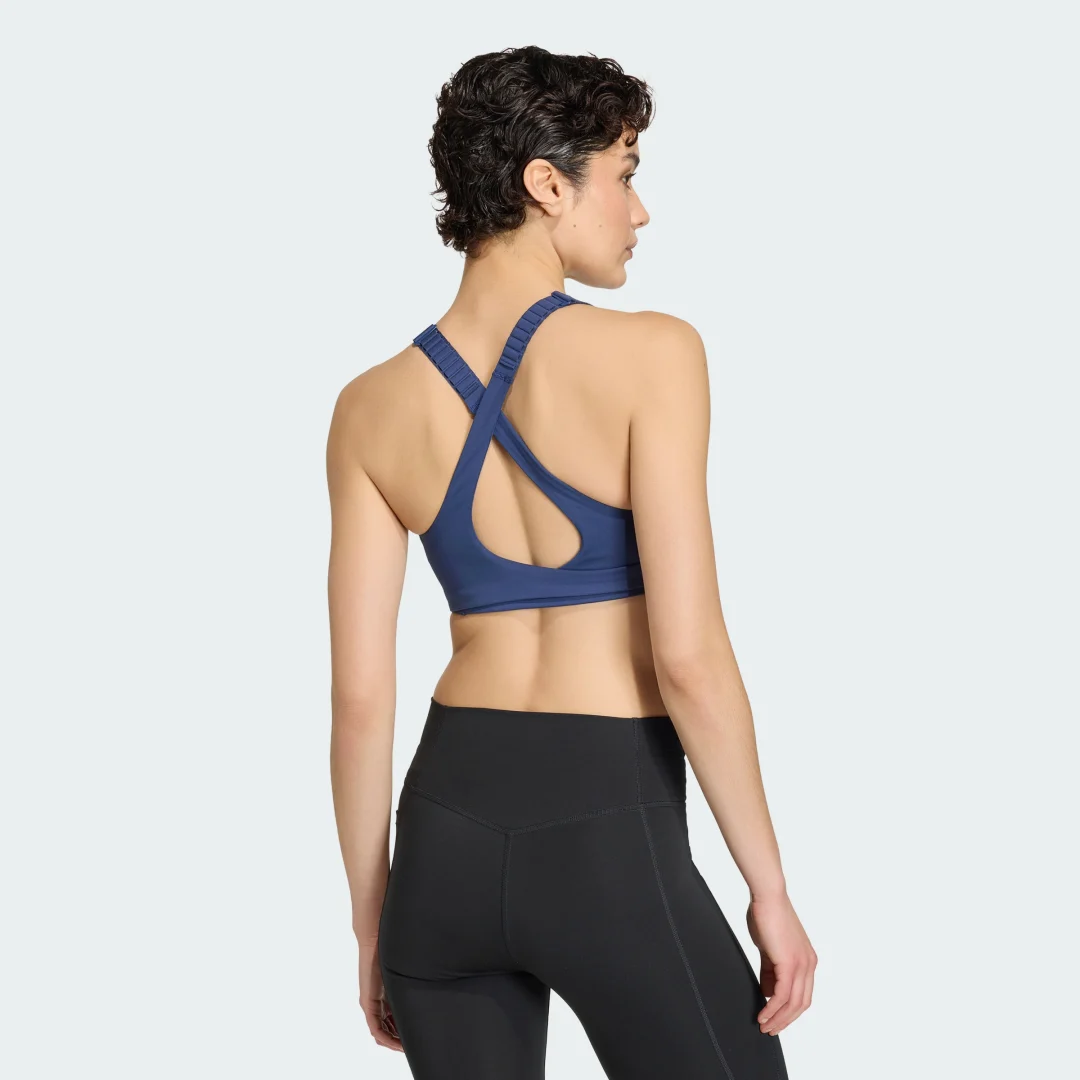 Detalle 2 de Sujetador FastImpact Luxe Run High-Support de Adidas (Azul) – soporte alto para running