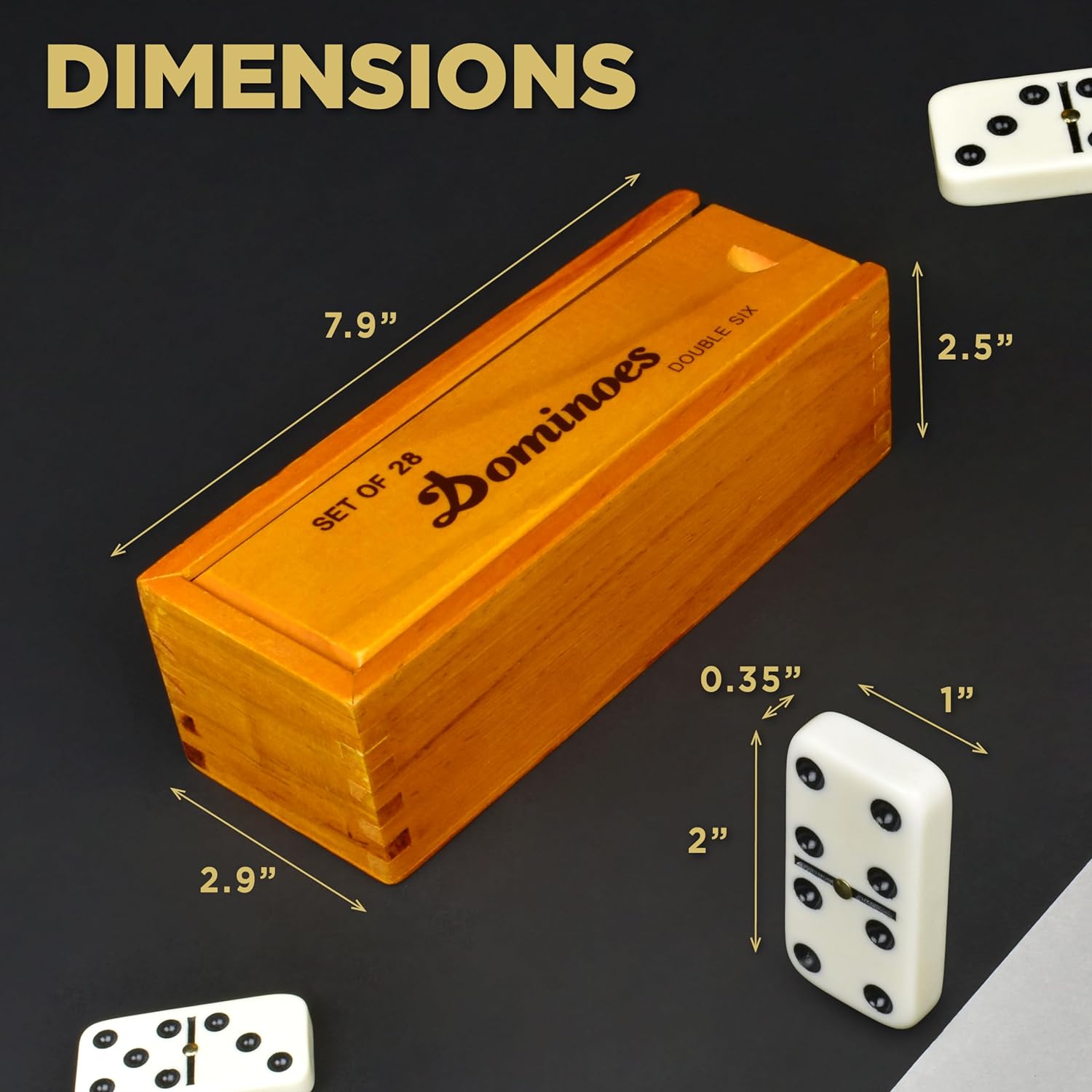 Detalle de Queensell Dominos Set 28 tiles 🎲