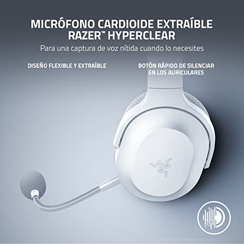 Detalle de Razer Barracuda X (2022) – Mercury White: auriculares híbridos para juego y movilidad