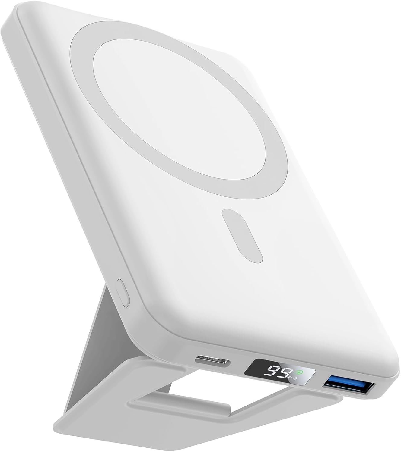 Detalle de AOGUERBE MagSafe Power Bank 10000mAh — Wireless Magnetic Charger with LED Display
