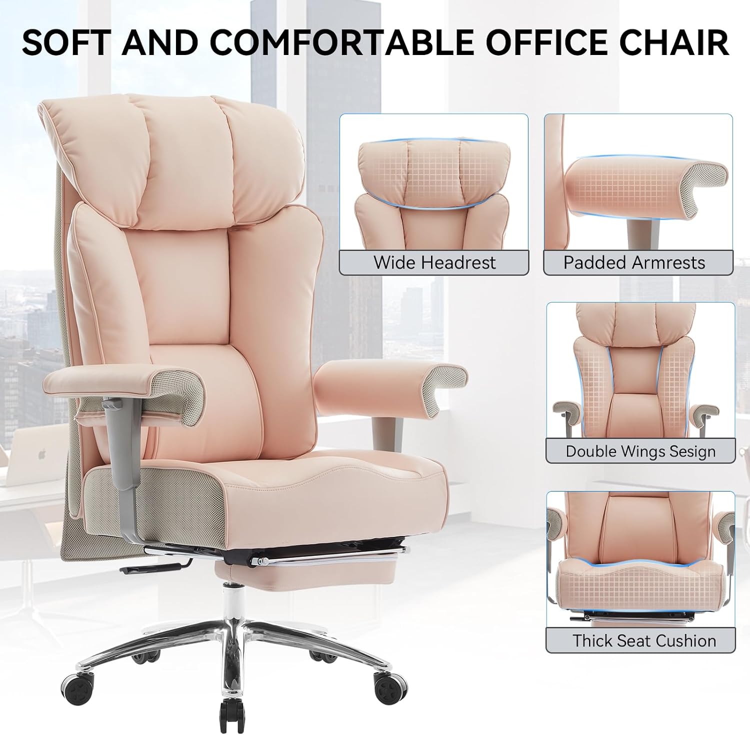 Detalle 1 de Efomao Office Chair, 400 lb Capacity