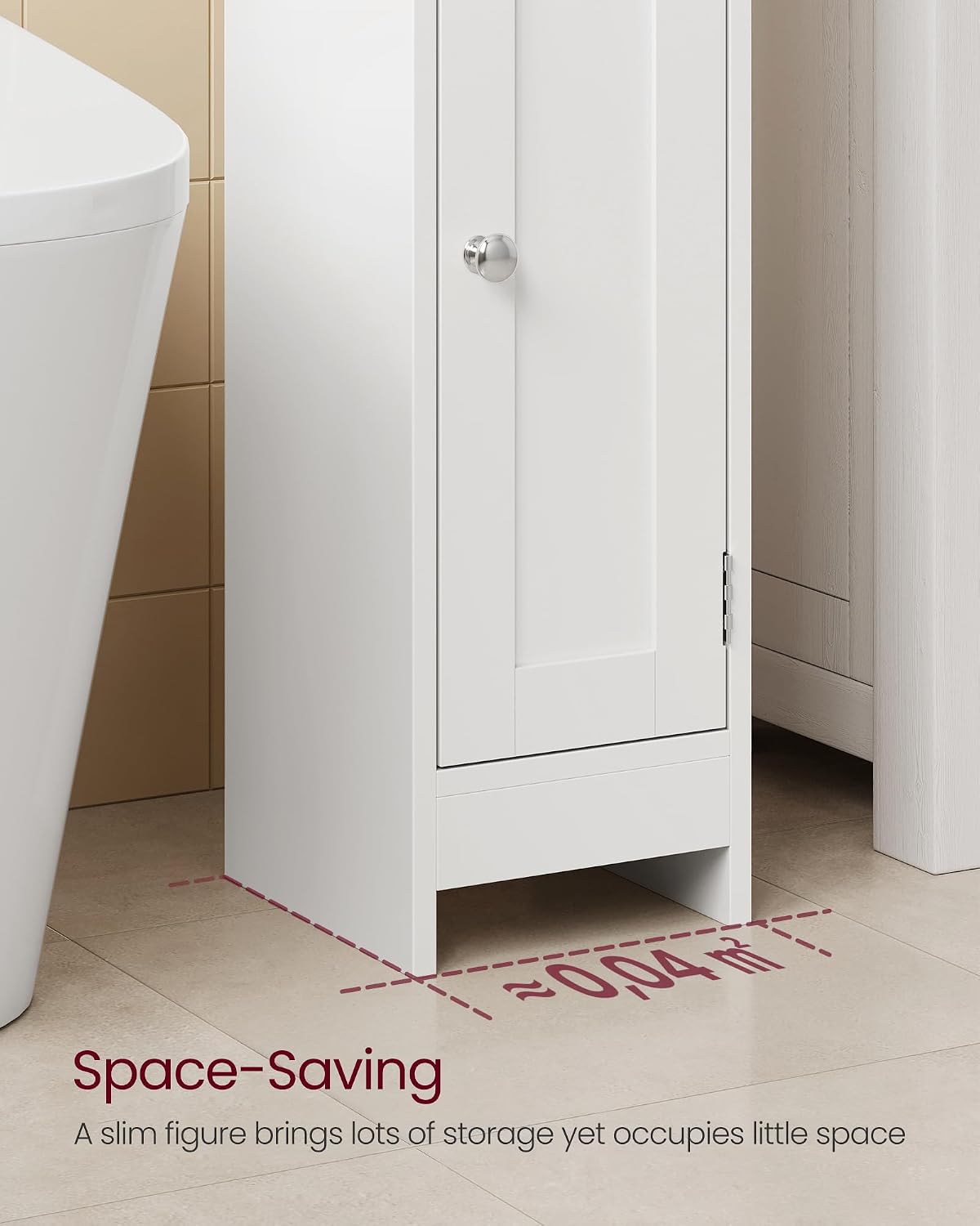 Thumbnail 6 de VASAGLE SIREN BBC311W01 Slim Bathroom Cabinet, Cloud White, Adjustable Shelves