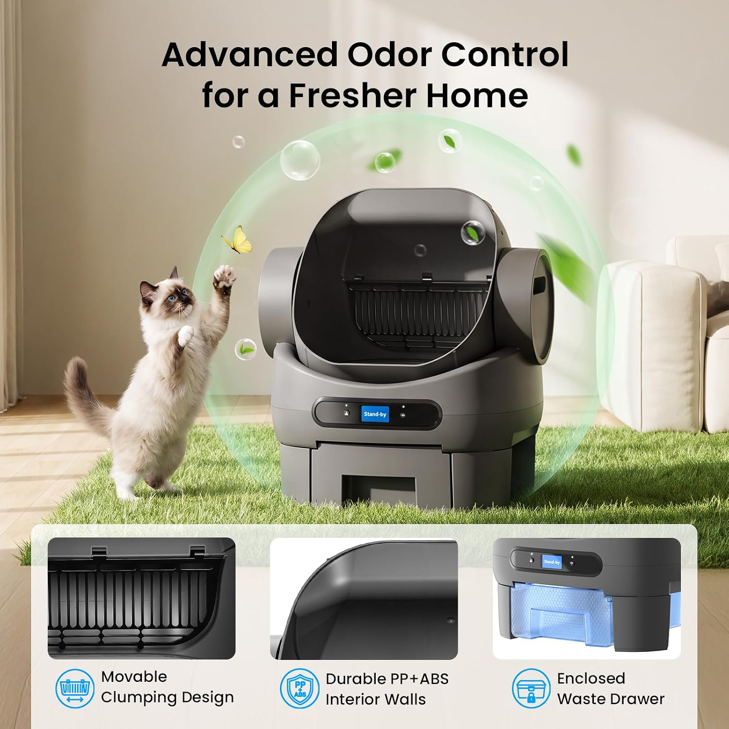 Detalle 2 de Automatic Cat Litter Box with 10 Safety Sensors