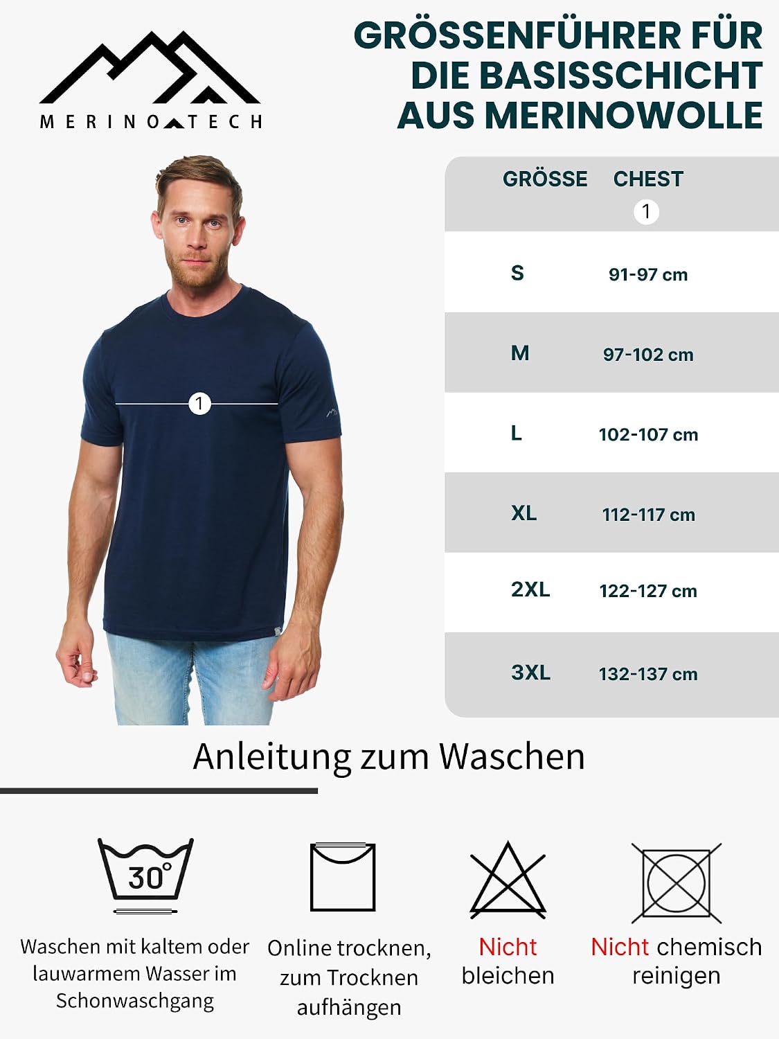 Detalle 2 de Merino.tech Premium Merino Shirt 165 g/m²