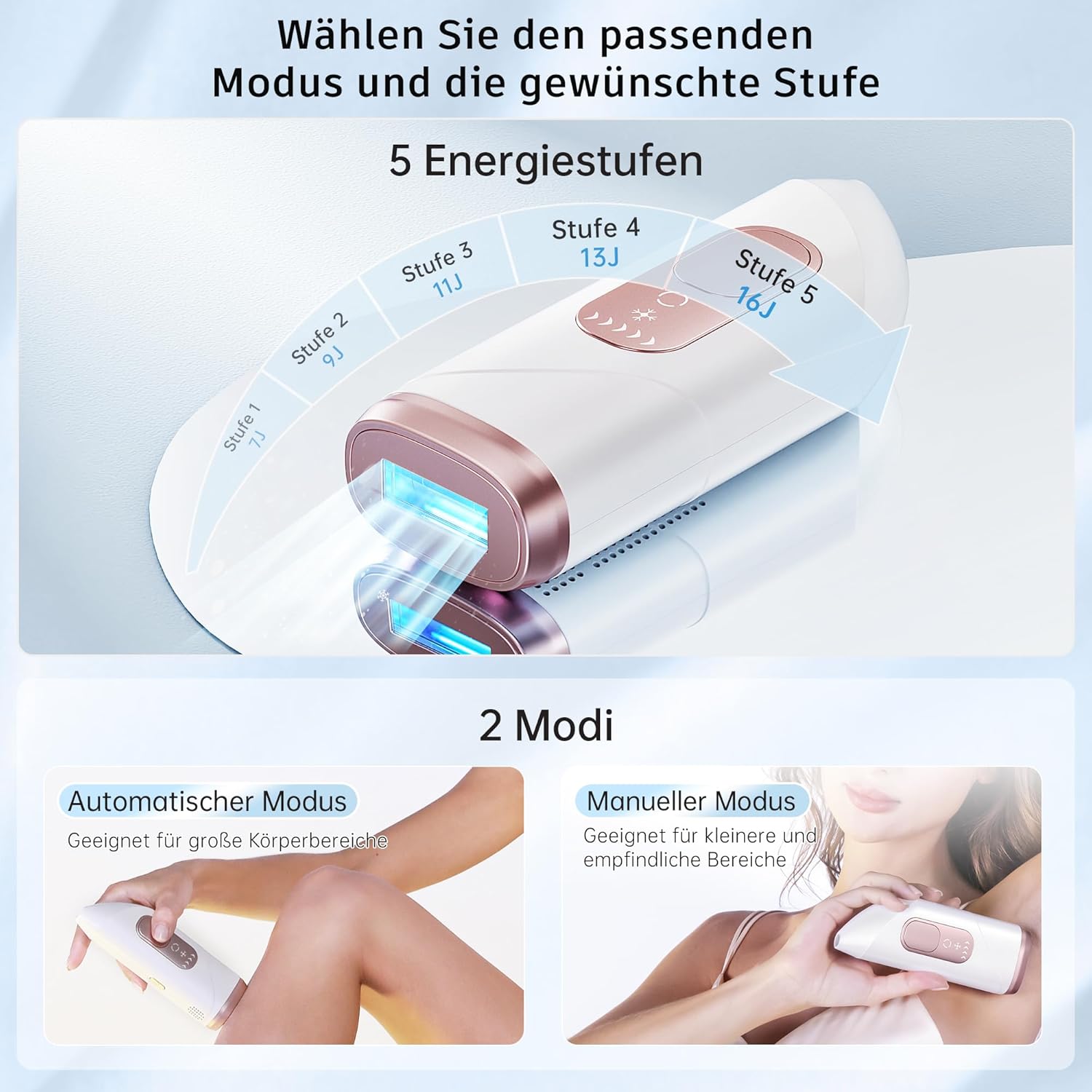 Thumbnail 6 de Beauris IPL Laser Haarentfernung (ICE COOLING) mit 5 Intensitätsstufen – Kühlfunktion für Körper, Achseln & mehr