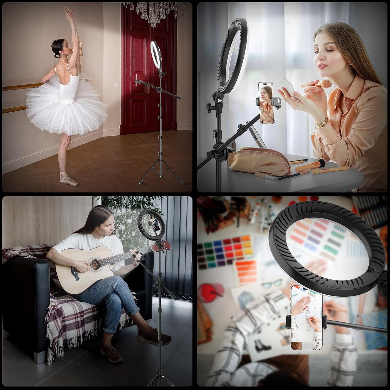 Thumbnail 6 de LUXSURE 10.5" Ring Light with Tripod Stand & Dual Phone Holders