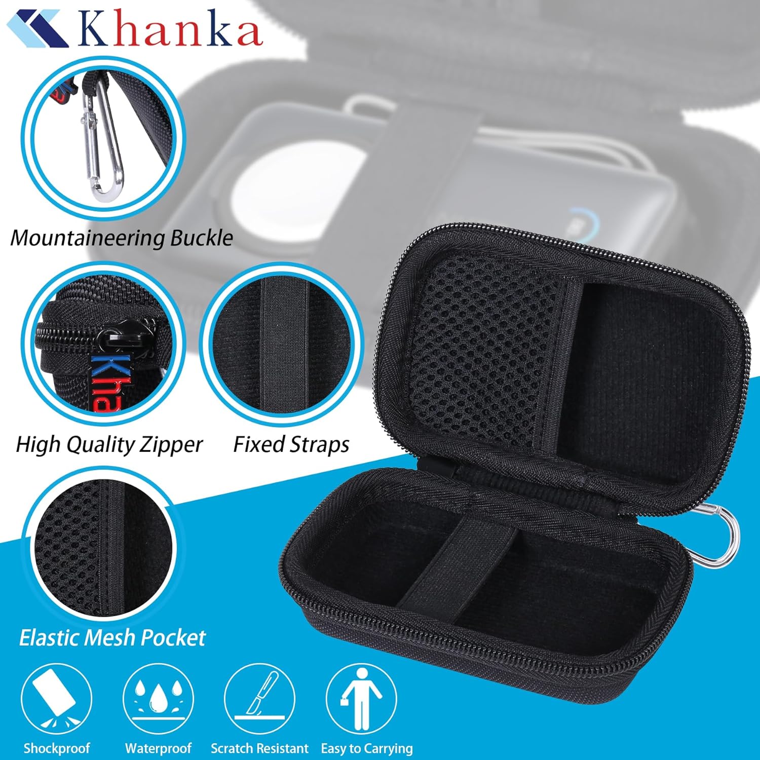 Detalle 2 de Khanka Hard Carrying Case for Anker MagGo 10,000mAh