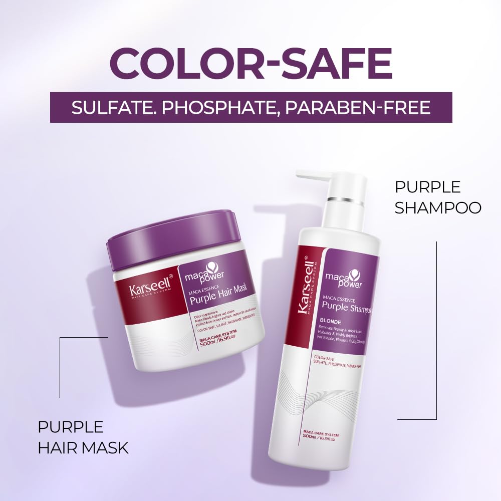 Detalle de Karseell Maca Essenz Purple Haarmaske 2×500 ml