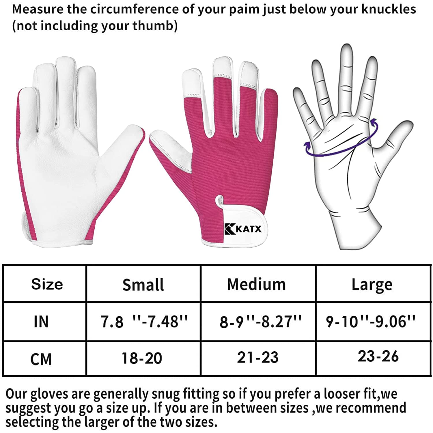 Thumbnail 5 de Katx Leather Gardening Gloves Small Pink