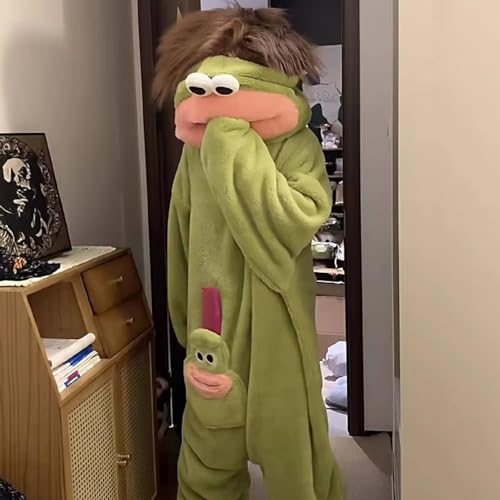 Thumbnail 7 de Generic Green Monster Onesie Pyjamas, Plush Hooded One-Piece