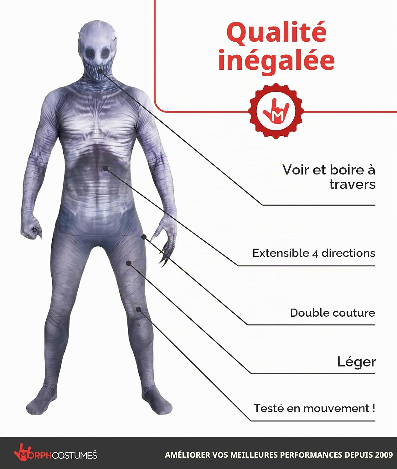 Detalle de Morphsuits Le Rateau Déguisement Mythe Monstre – Taille X-Grand (176 cm à 185 cm)