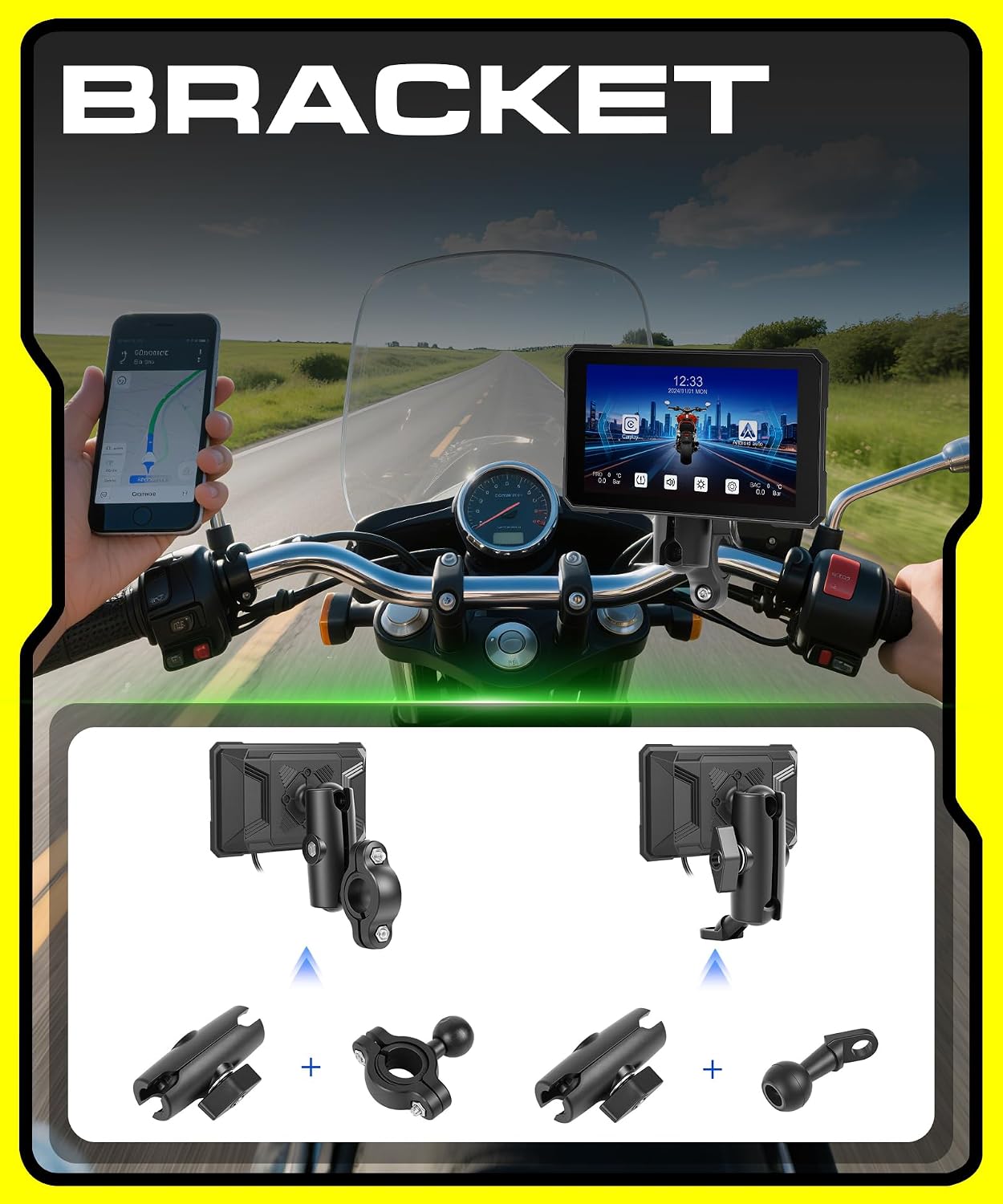 Thumbnail 6 de Rimoody Wireless Carplay Display per Motociclo 5'' — Schermo Touchscreen IP68, CarPlay e Android Auto Wireless