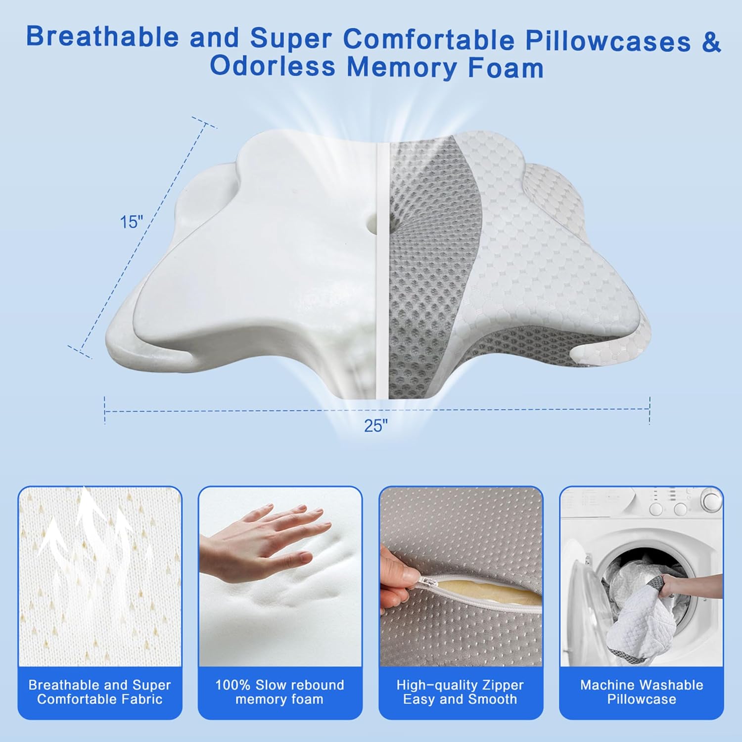 Detalle 2 de Pain Relief Cervical Pillow, adjustable loft