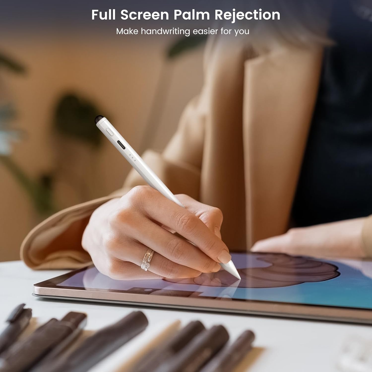 Thumbnail 4 de STYLUSHOME Pencil for iPad 11th/10th/9th (2X Fast Charge) Dual-Tip Stylus with Palm Rejection & Tilt Sensitivity
