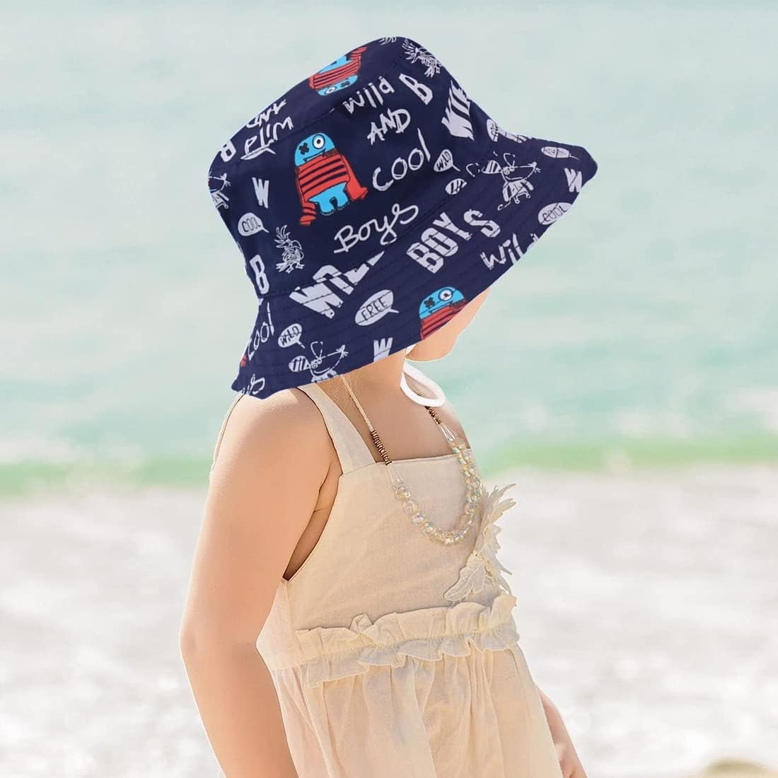 Detalle de Malaxlx Baby/Toddler/Kids Bucket Sun Hat with Cute Print – UPF50+ Summer Protection